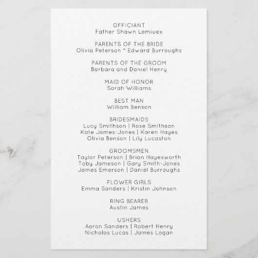 Flamingo Wedding Program Tropical Hawaiian Beach (Rückseite)