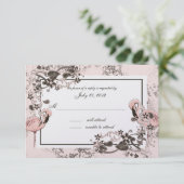 Flamingo Wedding Response RSVP Karte (Stehend Vorderseite)
