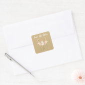 Flamingo Wedding Save the Date Square Stic Quadratischer Aufkleber (Umschlag)