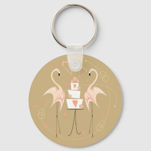 Flamingo Wedding Schlüsselanhänger Basic (Vorderseite)