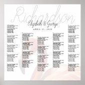 Flamingo Wedding Seating Chart Poster (Vorne)