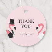 Flamingo Wedding Thank You Geschenkanhänger (Rückseite)