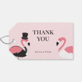 Flamingo Wedding Thank You Geschenkanhänger (Rückseite Horizontal)