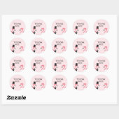 Flamingo Wedding Vielen Dank Runder Aufkleber (Blatt)