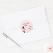 Flamingo Wedding Vielen Dank Runder Aufkleber (Umschlag)
