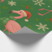 Flamingo Weihnachten: Holly Jolly Greetings Geschenkpapier (Ecke)