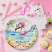 Flamingo Weihnachten im Juli am Strand Paper Plat Pappteller (Party)