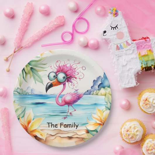 Flamingo Weihnachten im Juli am Strand Paper Plat Pappteller (Party)