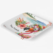 Flamingo Weihnachten im Juli am Strand Pappteller (Gewinkelt)