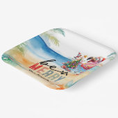 Flamingo Weihnachten im Juli am Strand Pappteller (Gewinkelt)