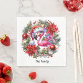 Flamingo Weihnachten im Juli am Strand Serviette (Beispiel)