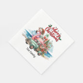 Flamingo Weihnachten im Juli am Strand Serviette (Ecke)