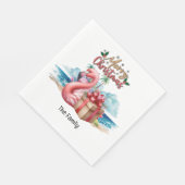 Flamingo Weihnachten im Juli am Strand Serviette (Ecke)