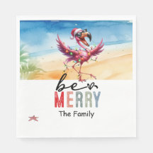 Flamingo Weihnachten im Juli am Strand