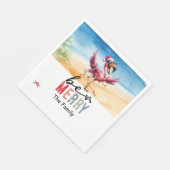 Flamingo Weihnachten im Juli am Strand Serviette (Ecke)