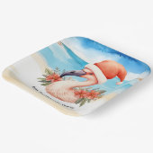 Flamingo Weihnachten im Juli Aquarell Pappteller (Gewinkelt)