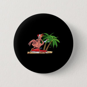 Flamingo Weihnachten im Juli Cool Tropischer Vogel Button