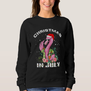 Flamingo Weihnachten im Juli Weihnachtsmannmütze S Sweatshirt