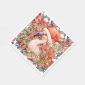 Flamingo Weihnachten mit Weihnachtsmannmütze und P Serviette (Ecke)