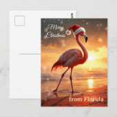 Flamingo Weihnachten Postkarte (Vorne/Hinten)