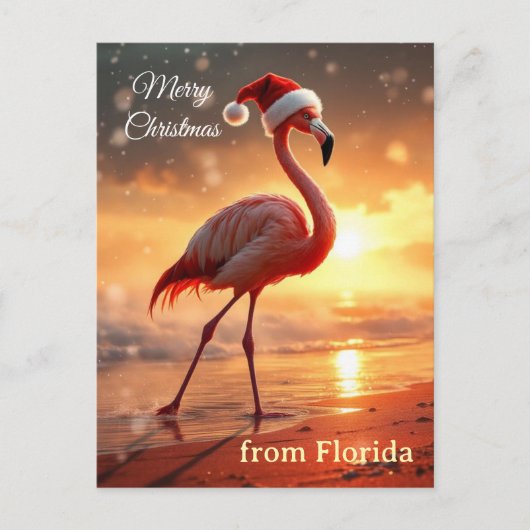 Flamingo Weihnachten Postkarte (Vorderseite)