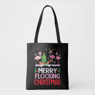 Flamingo Weihnachten tanzt auf dem Schnee Merrick Tasche