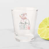 Flamingo Weihnachten Thema sein fröhliche Zitate Schnapsglas (Rückseite)