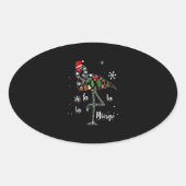 Flamingo Weihnachten Weihnachten Weihnachten Ovaler Aufkleber (Vorderseite)