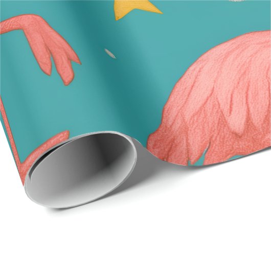 Flamingo Weihnachten: Winterwünsche Geschenkpapier (Rolleneckpunkt)