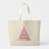 Flamingo Weihnachtsbaum mit Geschenken Jumbo Stoffbeutel (Rückseite)