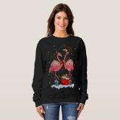 Flamingo Weihnachtsbaumleuchten passen für Paar Sweatshirt (Vorne ganz)