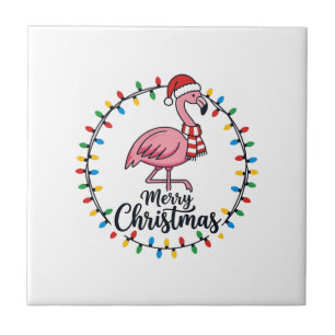 Flamingo Weihnachtsbeleuchtung Feiertage Fliese