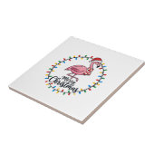 Flamingo Weihnachtsbeleuchtung Feiertage Fliese (Seite)
