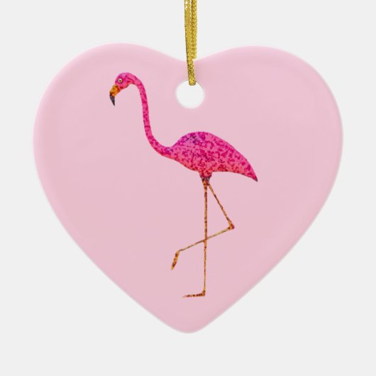 Flamingo Weihnachtsdekoration Keramikornament (Vorne)