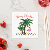 Flamingo Weihnachtsfeier Serviette (Beispiel)