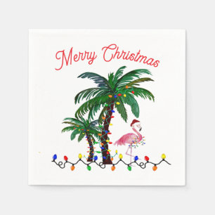 Flamingo Weihnachtsfeier Serviette