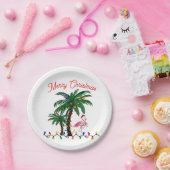 Flamingo-Weihnachtsfeier-Teller Pappteller (Party)