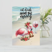 FLAMINGO Weihnachtsgeschenk Feiertagskarte (Stehend Vorderseite)