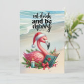 FLAMINGO Weihnachtsgeschenk Feiertagskarte (Stehend Vorderseite)