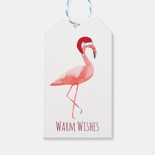 Flamingo Weihnachtsgeschenk-Tag | PERSONALISIERT Geschenkanhänger (Vorderseite)