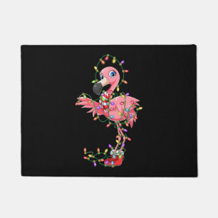 Flamingo Weihnachtsgeschenk Xmas Lichter Pink Nied Fußmatte
