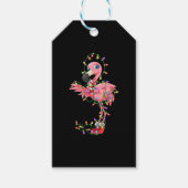 Flamingo Weihnachtsgeschenk Xmas Lichter Pink Nied Geschenkanhänger (Vorderseite)