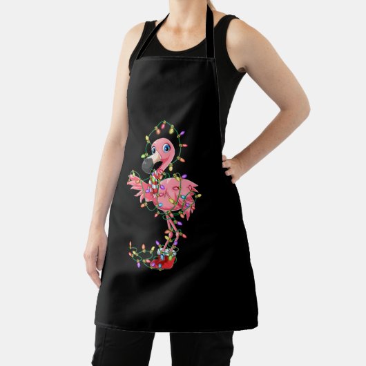 Flamingo Weihnachtsgeschenk Xmas Lichter Pink Nied Schürze (InSitu)