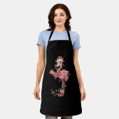 Flamingo Weihnachtsgeschenk Xmas Lights Santa Pink Schürze (Getragen)