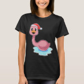 Flamingo Weihnachtshut T-Shirt (Vorderseite)