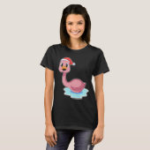 Flamingo Weihnachtshut T-Shirt (Vorne ganz)