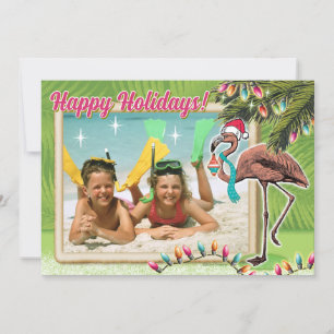 Flamingo Weihnachtskarten Einladung