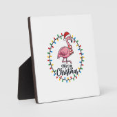 Flamingo Weihnachtslichter Urlaub Fotoplatte (Vorderseite)