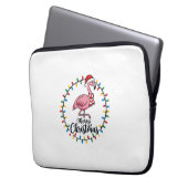 Flamingo Weihnachtslichter Urlaub Laptopschutzhülle (Vorderseite Links)