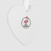 Flamingo Weihnachtslichter Urlaub Ornament (Vorderseite)